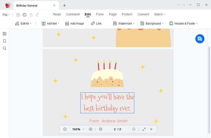 crafting birthday cards using acepdf