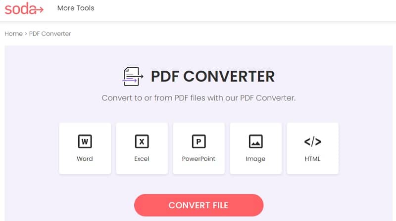 soda pdf converter interface