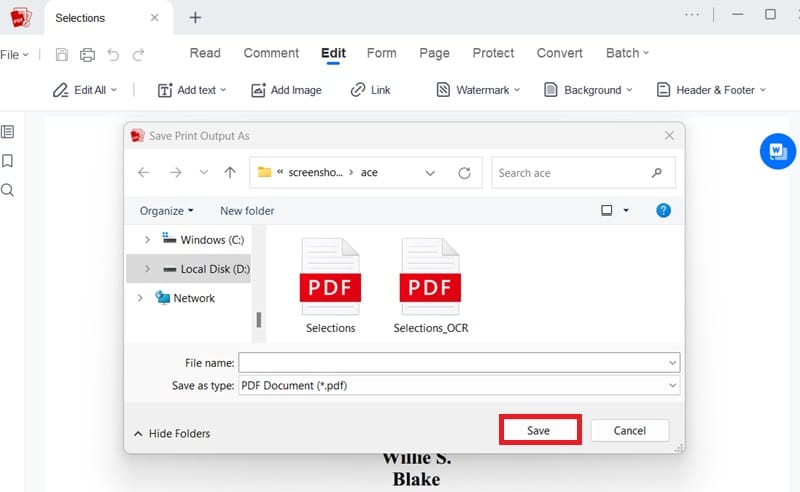 rename pdf and hit save