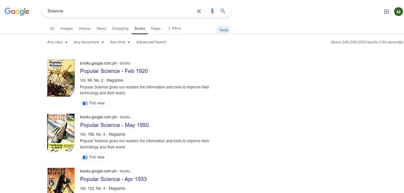 google books interface